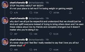 Charli d'amelio cries on live. Tiktok Star Charli D Amelio Defends Herself Against Body Shaming Trolls