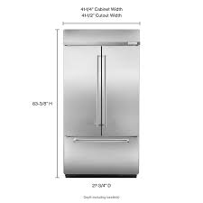 1 in our best french door refrigerators of 2021 rating and in our overall best refrigerators rating, scoring 4.3 out of 5. Kbfn502ess Kitchenaid 24 2 Cu Ft 42 Width Built In Stainless French Door Refrigerator With Platinum Interior Design Stainless Steel Stainless Steel Manuel Joseph Appliance Center