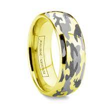 Gold Camouflage Design Tungsten Carbide Ring