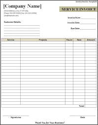 service invoice template invoice template word invoice template templates printable free