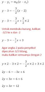 Mencari Persamaan Garis Yang Melewati Titik 2 3 Dan Sejajar Dengan Garis 2y 3 4 Solusi Matematika