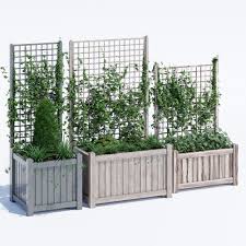 Square Trellis 3d Model Small Trellis Trellis Contemporary Planters