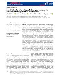 PDF) Interictal spike networks predict surgical outcome in patients with  drug-resistant focal epilepsy