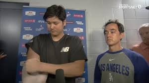 "No issues with the blisters, I don't think it's been affecting my  performance.", Shohei Ohtani (6.2 IP, 6 H, 3 ER, 3 BB, 6 K, 102 P; 1-5, HR  (12), 2 RBI) talks to the media after the #Dodgers lose in ...