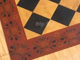 Diamond Pattern With Williamsburg Border Painted Floor Cloths Primitive Decorating Country Floor Cloth