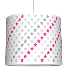 Lampenschirm Kinder Sterne Superstars Pink Grau Mint