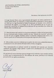 Contextual translation of surat pelepasan pkp into english. Messi S Dad Sends Letter To La Liga About 700m Release Clause In Latest Barcelona Controversy Football Tribe Malaysia