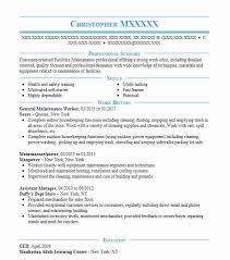 General Maintenance Worker Resume Example Worker Resumes Livecareer
