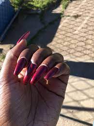 Burgundy Coffin Nails Long Dark Skin Coffin Nails Long Coffin Nails Coffin Nails Matte