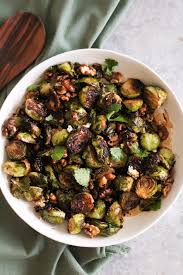 Crispy Roasted Brussels Sprouts With Goat Cheese And Walnuts Recipe Brussel Sprouts Crispy Brussel Sprouts Vegetarian Side Dish Recipes