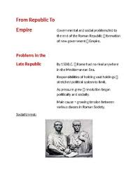Cornell Notes Roman Empire To Republic Emperors Pax Romana