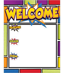 Super Power Welcome Chart Super Power Classroom Decor