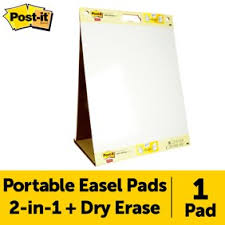 Post It Super Sticky Portable Tabletop Easel Pad W Dry Erase Panel 20x23 Inches 20 Sheets Pad 1 Pad One Side White Premium Self Stick Flip Chart