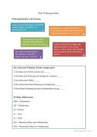 Das sind alle lokalen zeitungen. Wohnungsanzeigen Deutsch Daf Arbeitsblatter