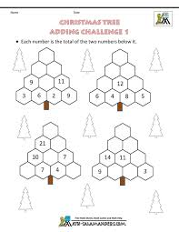Christmas Math Activities Christmas Tree Adding Challenge 1 Christmas Math Activities Christmas Math Worksheets Christmas Math