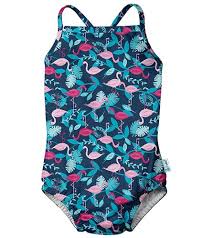 I Play By Green Sprouts Girls Flamingos One Piece Swimsuit W Built In Swim Diaper Baby Toddler At Swimoutlet Com