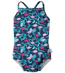 i play by green sprouts girls flamingos one piece swimsuit w built in swim diaper baby toddler at swimoutlet com