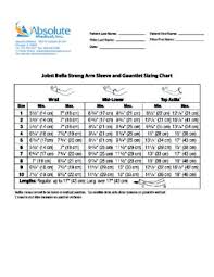Jobst Bella Strong Arm Sleeve And Gauntlet Sizing Chart