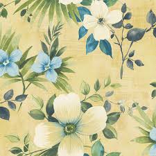 Find & download free graphic resources for pattern flower. Nina Hancock Large Floral Lemon Blue Wallpaper Nh10203