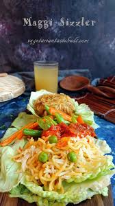 Maggi Sizzler Recipe Recipe Using Maggi Noodles Vegetarian Tastebuds Recipe Sizzler Recipes Indian Food Recipes Vegetarian Recipes