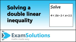 The methods used to solve linear inequalities are similar to those used to solve linear equations. Inequalities Solving A Simultaneous Double Linear Inequality Examsolutions Youtube