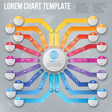Polygraphy Or Web Vector Template Of Business Chart With Different