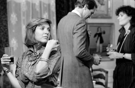 Carrie Fisher during the filming of "Hannah and Her Sisters".