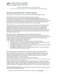 A position paper presents an arguable opinion about an issue. Inbar Position Paper Paris Agreement Next Steps For Bamboo And Rattan Inbar