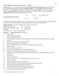 Chemistry final exam answer key. Chemistry Semester 1 Review Guide