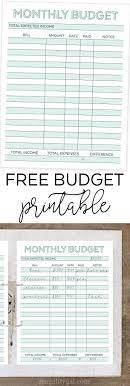 Free Printable Monthly Budget And Worksheet Free Budget Printables Monthly Budget Printable Free Budget