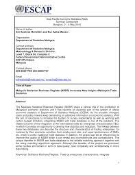 International name defines the name of a concept in english with latin characters. Pdf Malaysia Statistical Business Register Msbr Innovates New Insight Of Malaysia Trade Statistics