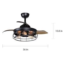 The ceiling fan with light can be easily controlled by the remote. Industrial 36 Inch Black 3 Blade Ceiling Fan With Light Kit 36 In On Sale Overstock 31606587