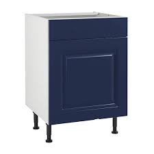 Caisson de cuisine gris cooke et lewis / caisson bas angle pan coupé blanc cooke & lewis 95 x 95 cm. Meuble De Cuisine Candide Bleu Nuit Facades 1 Porte 1 Tiroir Caisson Bas L 60 Cm Castorama