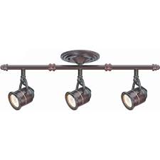 Hampton Bay 3 Light Antique Bronze Ceiling Bar Track Lighting Kit Ec4885abz The Home Depot