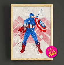 Captain America Watercolor Art Print Superhero Avengers Poster Etsy Watercolor Art Prints Avengers Poster Art Prints