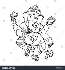 Black And White Images Of Lord Ganesha Cartoon Vector Elephant Head God Ganesha Invitation Cards Dawali Holiday Or Ganesh Chaturthi Black An Ganesha Drawing Lord Ganesha Paintings Ganesha Painting