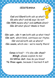 Image Result For Irish Question Poem Irish Language Gaeilge Gaelic Words