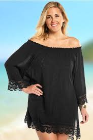 Smocked Off Shoulder Plus Size Swim Cover Up By Always For Me Plus Size Fashionista Plus Size Swimsuits Plus Size Clothing Online