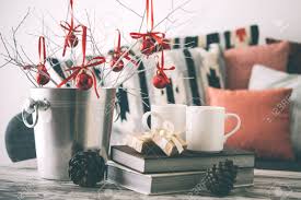 See more ideas about decor, coffee table, decorating coffee tables. Christmas Or New Year Decoration On Modern Wooden Coffee Table Cozy Sofa With Pillows On A Background Living Room Interior And Holiday Home Decor Concept Toned Picture Stock Photo Picture And Royalty