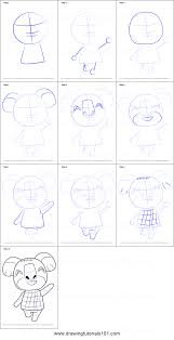 How To Draw Yuka From Animal Crossing Printable Drawing Sheet By Drawingtutorials101 Com Animal Crossing Animal Crossing Fan Art Drawing Sheet