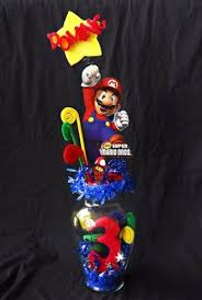 Super Mario Glass Vase Birthday Centerpiece Mario Bros Party Super Mario Bros Party Mario Bros Birthday