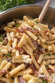 Ziti Carbonara Recipe Salami Recipes Easy Pasta Recipes Favorite Pasta Recipes
