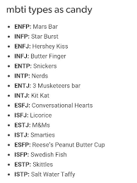 Mbti Candy On What Basis Do You Assign Candy To A Personality Type Is It Bc Butterfingers Are Not Similar To Other Can Mbti Infp Personality Mbti Personality