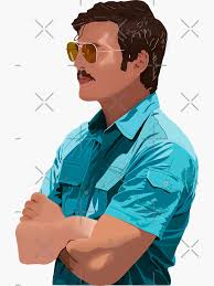 Javier Peña (Minimalist)" Sticker for Sale by Happyhobbithole