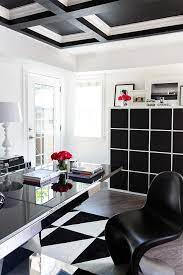 Get The Look Hollywood Glam Black And White Office Space Ashlina Kaposta Home Office Design Black And White Office White Office