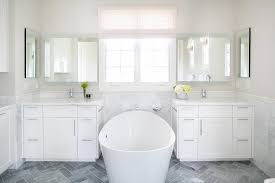 Check spelling or type a new query. Gray Marble Herringbone Floor Tiles With Oval Bathtub Transitional Bathroom