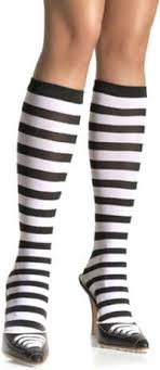 Black And White Striped Knee High Socks Black And White Striped Knee Highs White Black Highs High Knees Black White Black