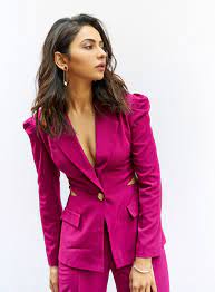 RAKUL PREET in Waist Cut Out Blazer Set – Deepika Nagpal