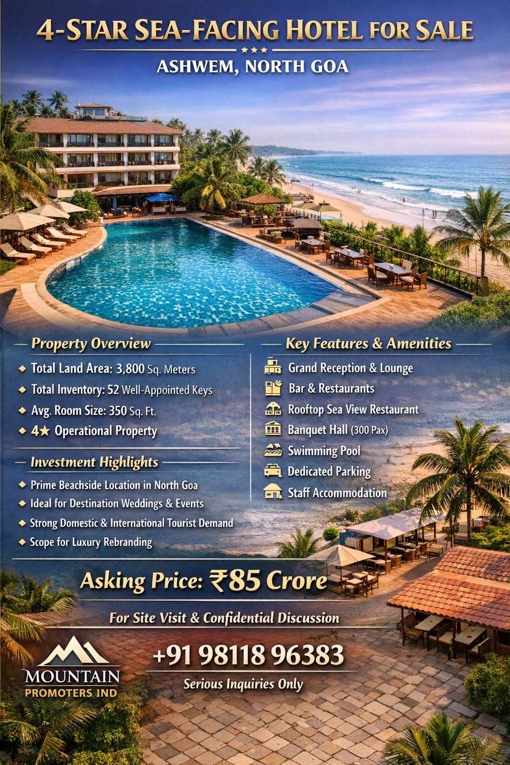 Hotel for sale in Ashwem Goa product image