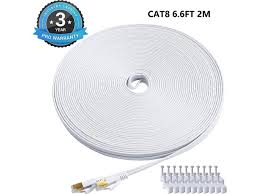 24% off cabledeconn 5m hdmi cable audio video adapter cable connectors 1m 2m 3m hd cable 8k@60hz game for computer laptop to tv. Cat 8 Ethernet Cable Flat Internet Cable For Gaming High Speed Network Cord With Clips Rj45 Snagless Connector Computer Lan Wire For Ps4 Xbox Modem Router Switch Faster Than Cat7 Cat6 White 6 6 Ft Newegg Com